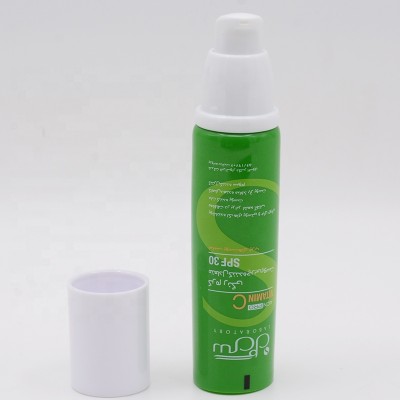 New design D30mm 50ml  CC cream SPF30 tube pe tube with white airless pump