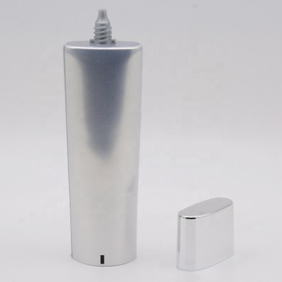 35mm diameter super oval tube sunblock tube 50ml with silver plating cap