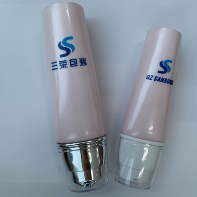 New 30ml 50ml oval airless pump tube D30 D35 oval tube with pump cap packaging tube for personal care cream packaging container