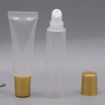 Empty D19mm 10g 10ml  transparent tube PE material top  lip gloss tube